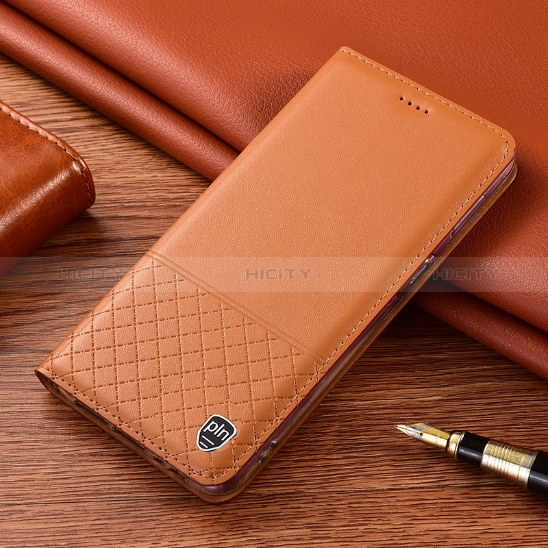 Coque Portefeuille Livre Cuir Etui Clapet H04P pour Samsung Galaxy S24 Plus 5G Orange Plus