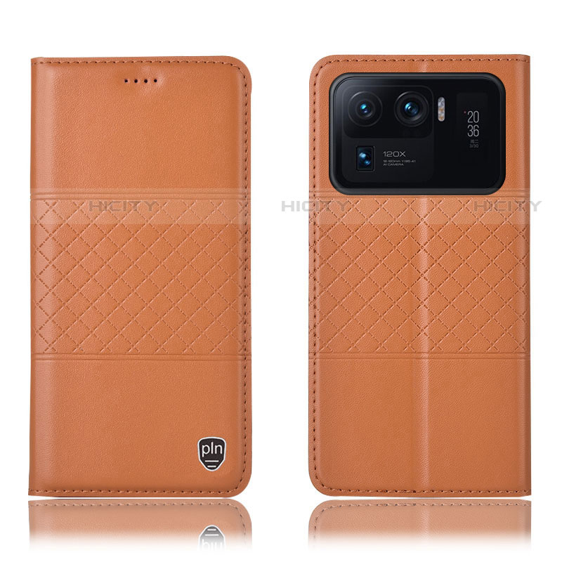 Coque Portefeuille Livre Cuir Etui Clapet H04P pour Xiaomi Mi 11 Ultra 5G Orange Plus