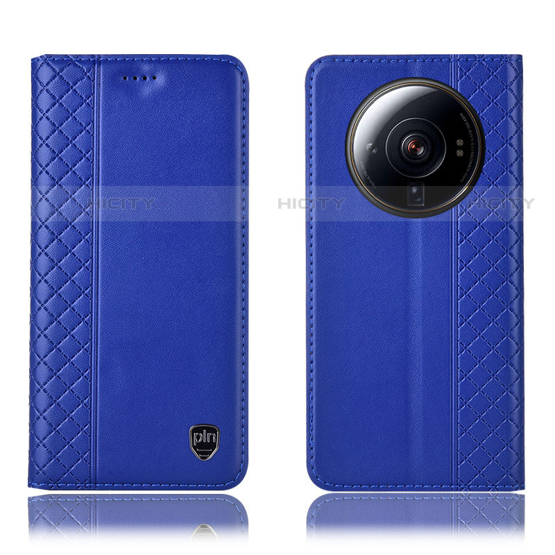 Coque Portefeuille Livre Cuir Etui Clapet H04P pour Xiaomi Mi 12 Ultra 5G Bleu Plus