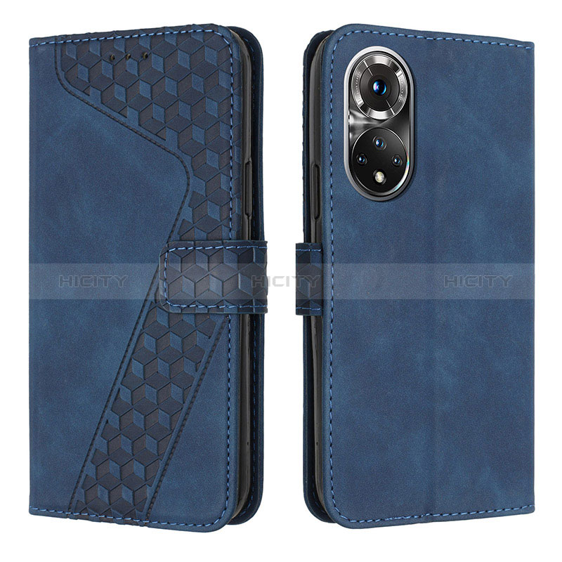 Coque Portefeuille Livre Cuir Etui Clapet H04X pour Huawei Honor 50 5G Bleu Plus