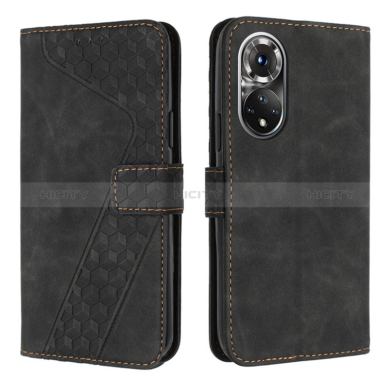 Coque Portefeuille Livre Cuir Etui Clapet H04X pour Huawei Honor 50 Pro 5G Noir Plus