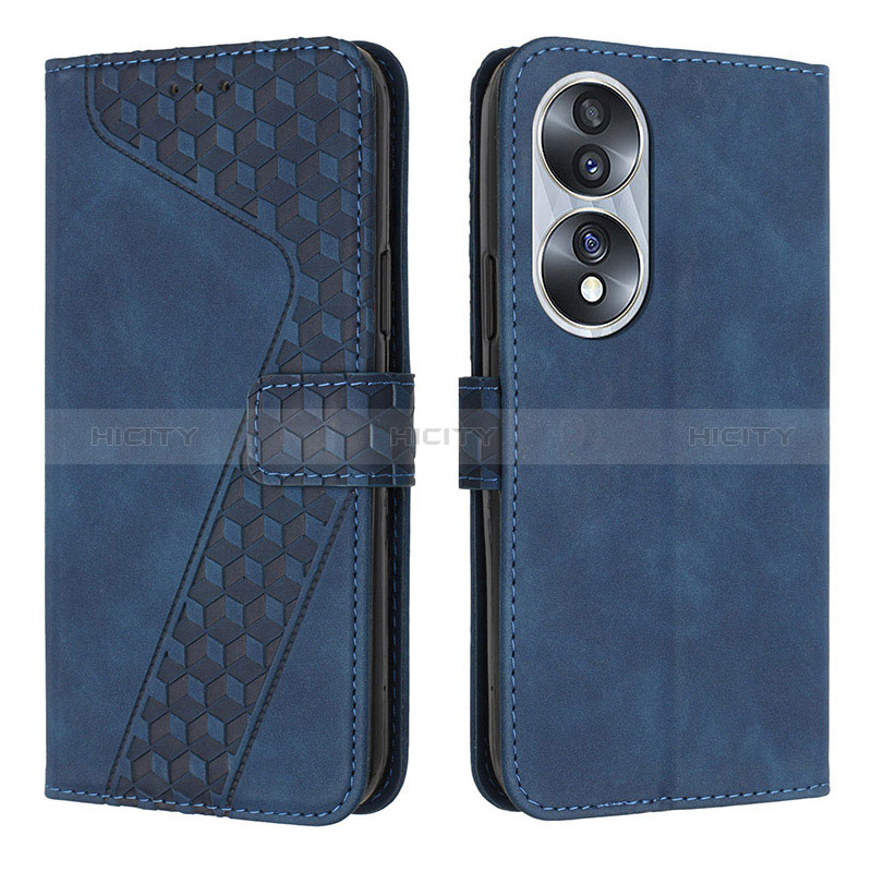 Coque Portefeuille Livre Cuir Etui Clapet H04X pour Huawei Honor 70 5G Bleu Plus