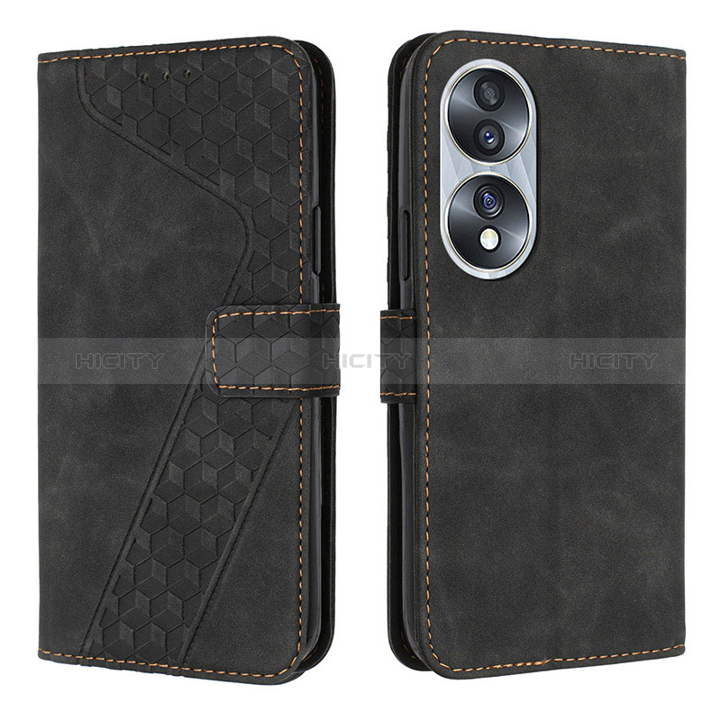 Coque Portefeuille Livre Cuir Etui Clapet H04X pour Huawei Honor 70 5G Noir Plus