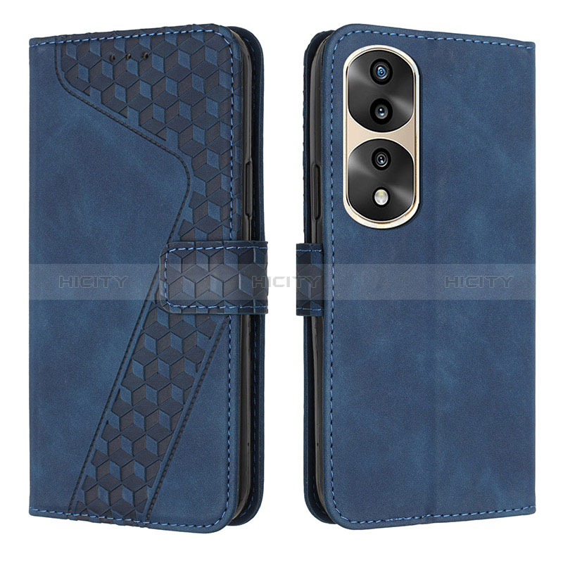 Coque Portefeuille Livre Cuir Etui Clapet H04X pour Huawei Honor 70 Pro 5G Bleu Plus