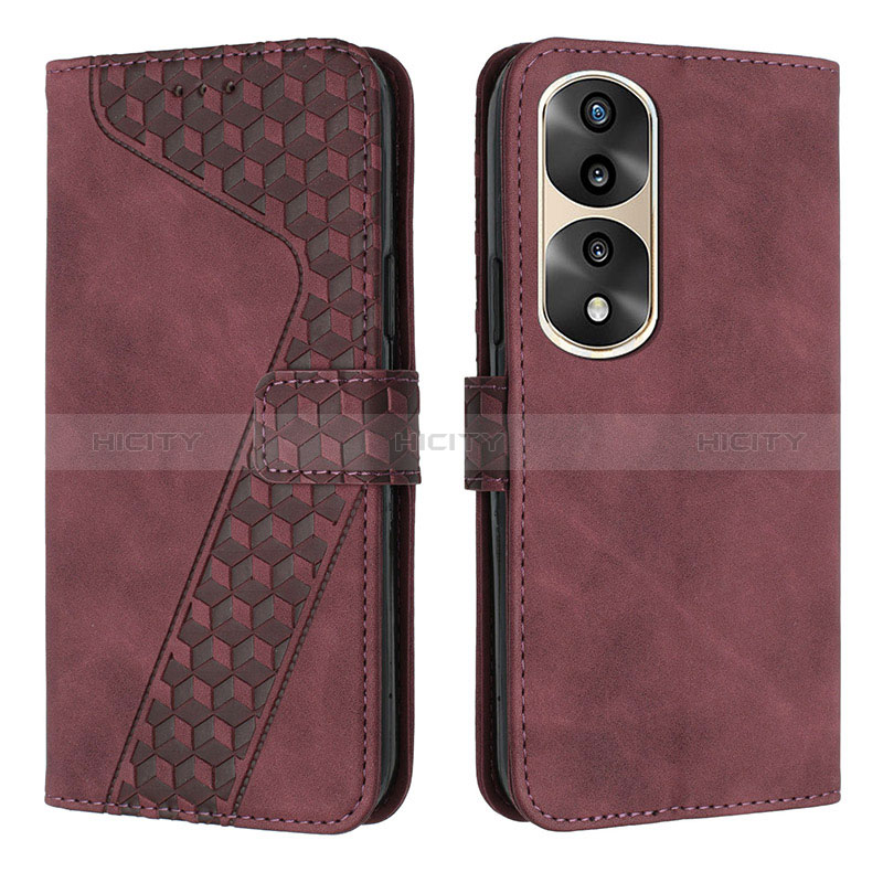 Coque Portefeuille Livre Cuir Etui Clapet H04X pour Huawei Honor 70 Pro 5G Rouge Plus