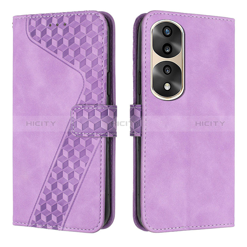 Coque Portefeuille Livre Cuir Etui Clapet H04X pour Huawei Honor 70 Pro 5G Violet Plus