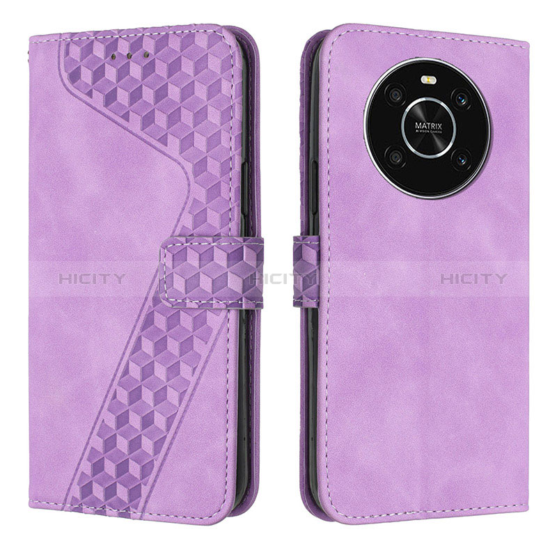 Coque Portefeuille Livre Cuir Etui Clapet H04X pour Huawei Honor Magic4 Lite 4G Violet Plus