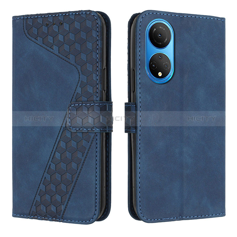 Coque Portefeuille Livre Cuir Etui Clapet H04X pour Huawei Honor X7 Bleu Plus