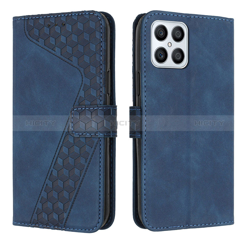 Coque Portefeuille Livre Cuir Etui Clapet H04X pour Huawei Honor X8 4G Bleu Plus