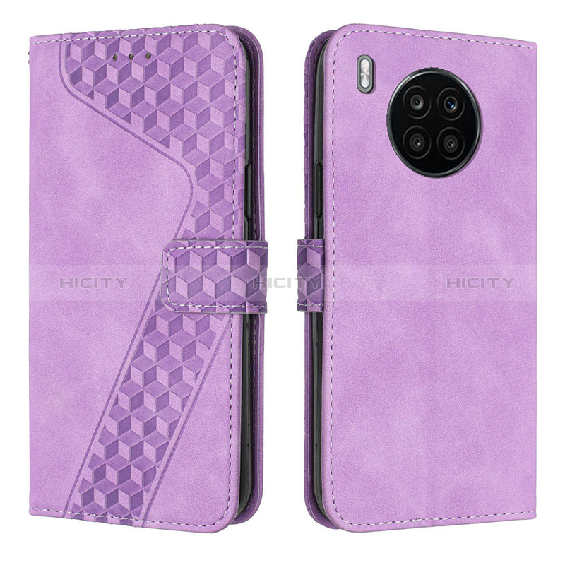 Coque Portefeuille Livre Cuir Etui Clapet H04X pour Huawei Nova 8i Violet Plus