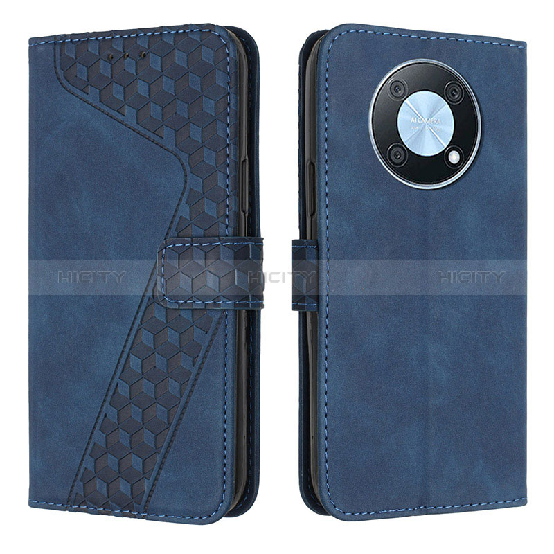 Coque Portefeuille Livre Cuir Etui Clapet H04X pour Huawei Nova Y90 Bleu Plus