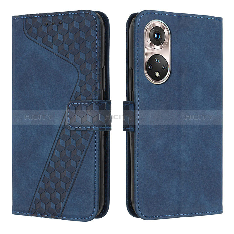 Coque Portefeuille Livre Cuir Etui Clapet H04X pour Huawei P50 Pro Bleu Plus