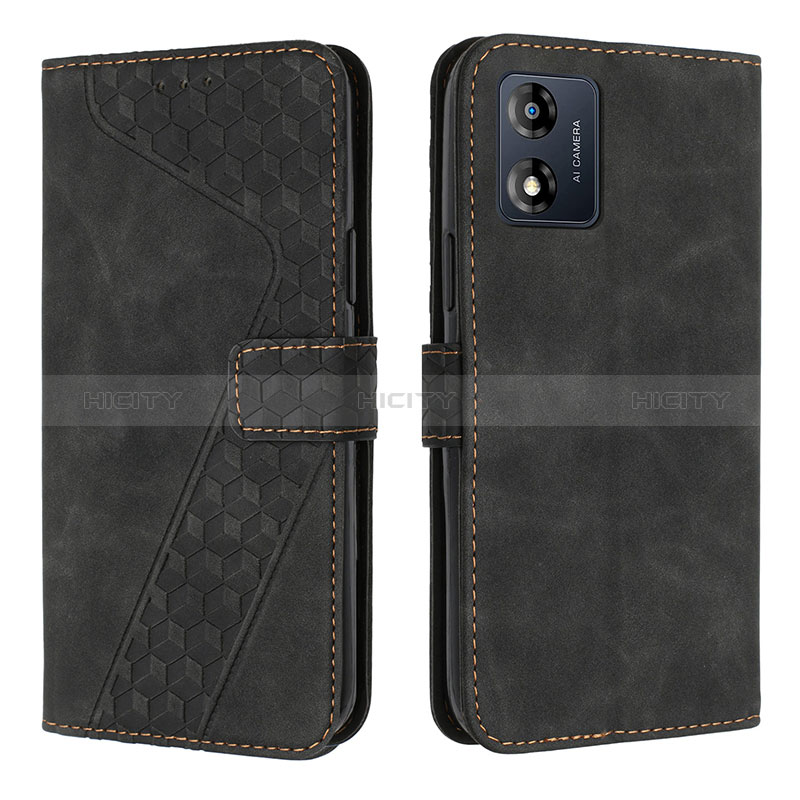 Coque Portefeuille Livre Cuir Etui Clapet H04X pour Motorola Moto E13 Noir Plus