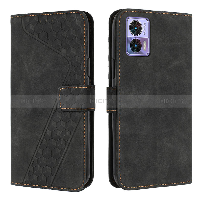 Coque Portefeuille Livre Cuir Etui Clapet H04X pour Motorola Moto Edge 30 Lite 5G Noir Plus