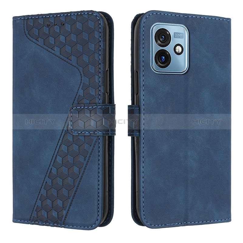 Coque Portefeuille Livre Cuir Etui Clapet H04X pour Motorola Moto G 5G (2023) Bleu Plus