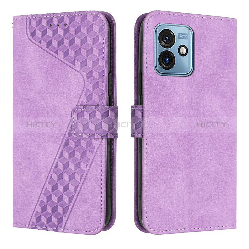 Coque Portefeuille Livre Cuir Etui Clapet H04X pour Motorola Moto G 5G (2023) Violet Plus