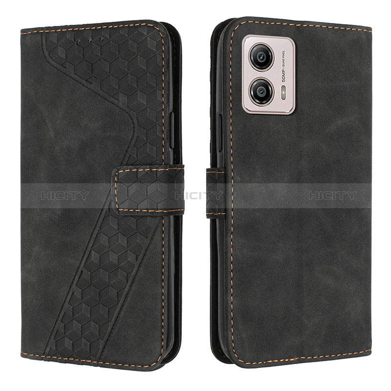 Coque Portefeuille Livre Cuir Etui Clapet H04X pour Motorola Moto G53 5G Noir Plus