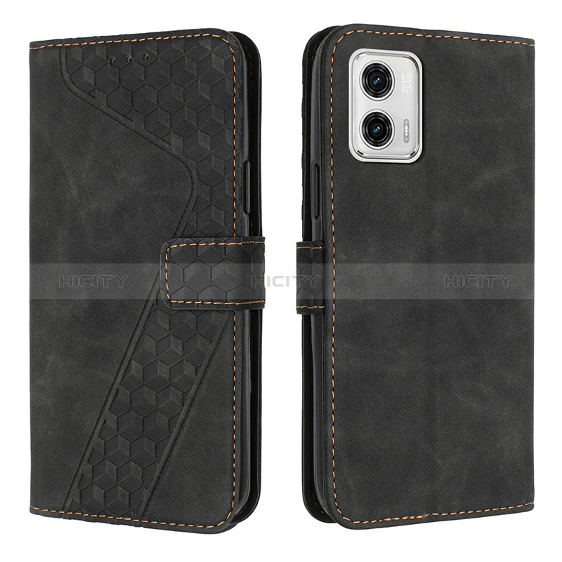 Coque Portefeuille Livre Cuir Etui Clapet H04X pour Motorola Moto G73 5G Noir Plus