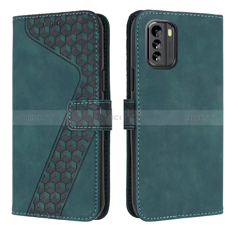 Coque Portefeuille Livre Cuir Etui Clapet H04X pour Nokia G60 5G Vert Plus