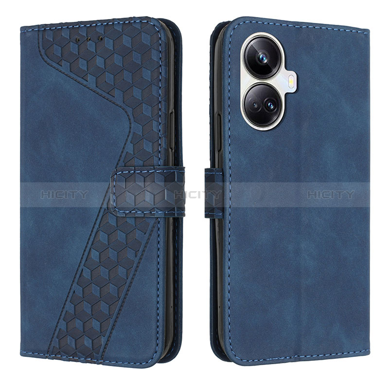 Coque Portefeuille Livre Cuir Etui Clapet H04X pour Realme 10 Pro+ Plus 5G Bleu Plus