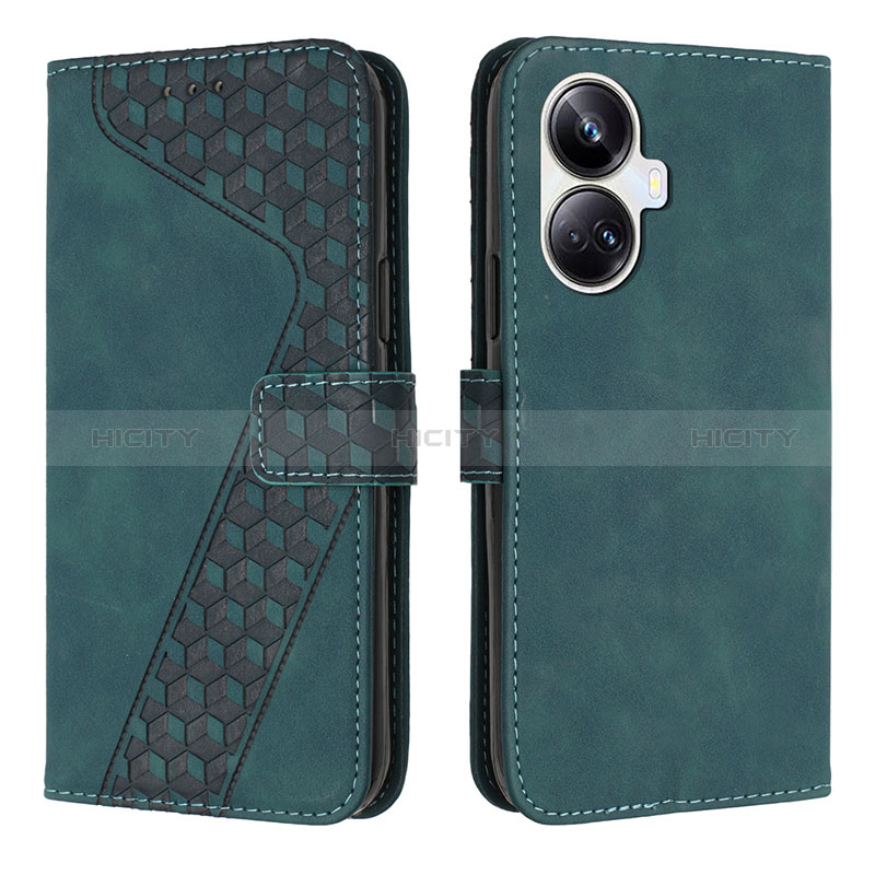 Coque Portefeuille Livre Cuir Etui Clapet H04X pour Realme 10 Pro+ Plus 5G Vert Plus