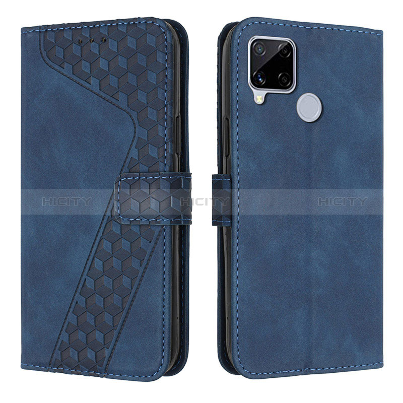 Coque Portefeuille Livre Cuir Etui Clapet H04X pour Realme 7i RMX2193 Bleu Plus