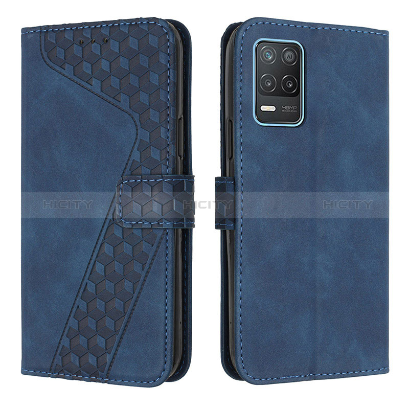 Coque Portefeuille Livre Cuir Etui Clapet H04X pour Realme 8 5G Bleu Plus