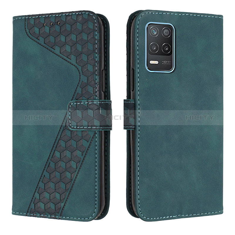 Coque Portefeuille Livre Cuir Etui Clapet H04X pour Realme 8 5G Vert Plus