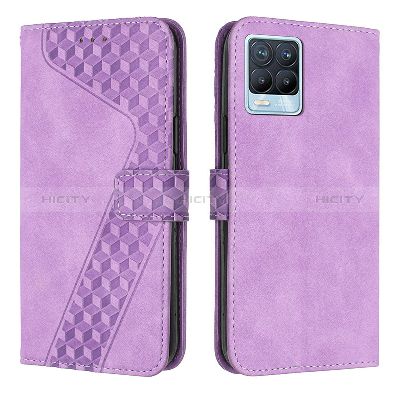 Coque Portefeuille Livre Cuir Etui Clapet H04X pour Realme 8 Pro Violet Plus