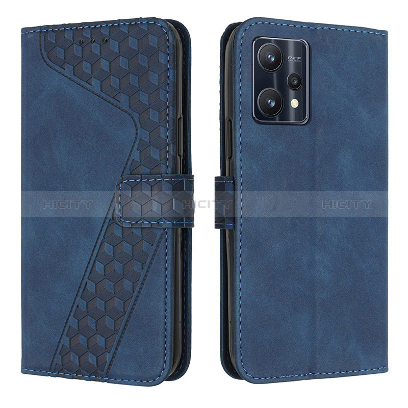 Coque Portefeuille Livre Cuir Etui Clapet H04X pour Realme 9 4G Bleu Plus