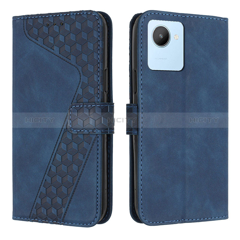 Coque Portefeuille Livre Cuir Etui Clapet H04X pour Realme C30s Bleu Plus