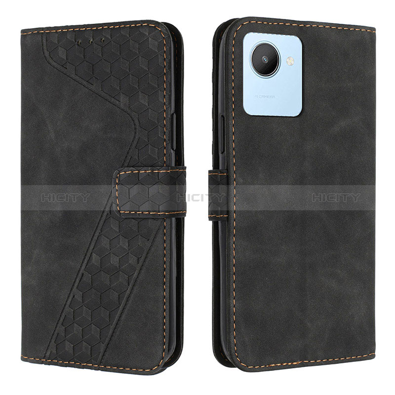 Coque Portefeuille Livre Cuir Etui Clapet H04X pour Realme C30s Noir Plus