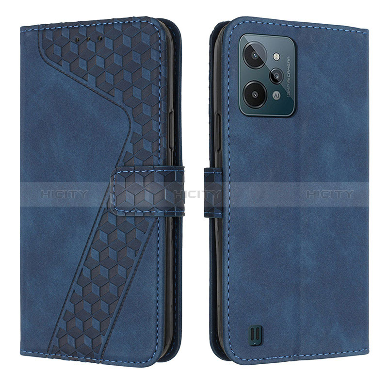 Coque Portefeuille Livre Cuir Etui Clapet H04X pour Realme C31 Bleu Plus