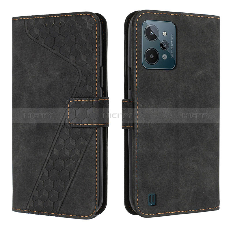 Coque Portefeuille Livre Cuir Etui Clapet H04X pour Realme C31 Noir Plus