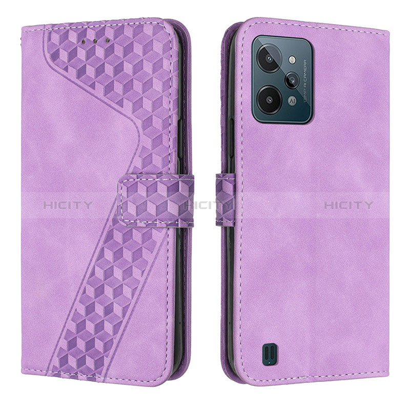 Coque Portefeuille Livre Cuir Etui Clapet H04X pour Realme C31 Violet Plus