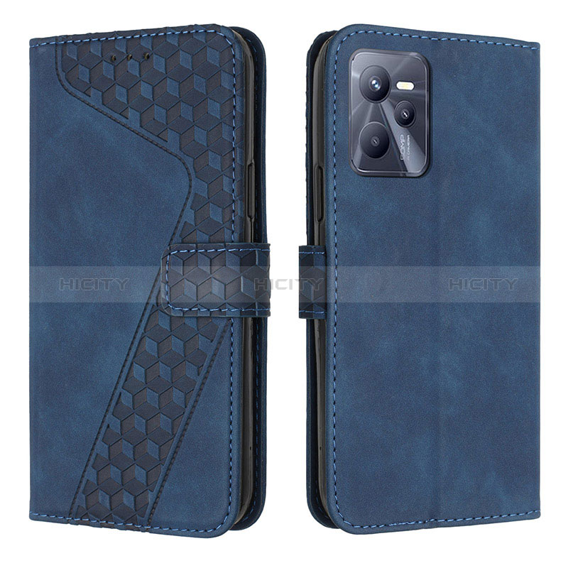 Coque Portefeuille Livre Cuir Etui Clapet H04X pour Realme C35 Bleu Plus