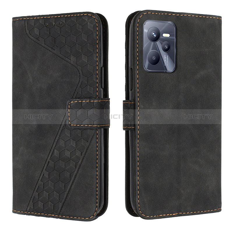 Coque Portefeuille Livre Cuir Etui Clapet H04X pour Realme C35 Noir Plus