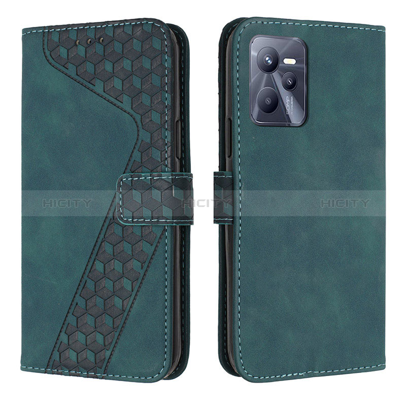 Coque Portefeuille Livre Cuir Etui Clapet H04X pour Realme C35 Vert Plus