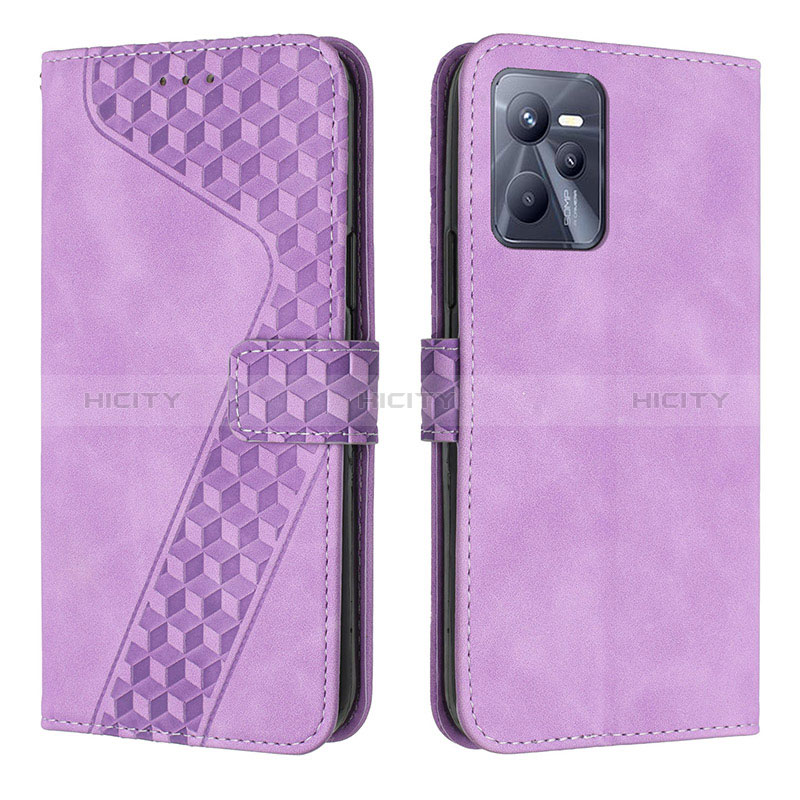 Coque Portefeuille Livre Cuir Etui Clapet H04X pour Realme C35 Violet Plus