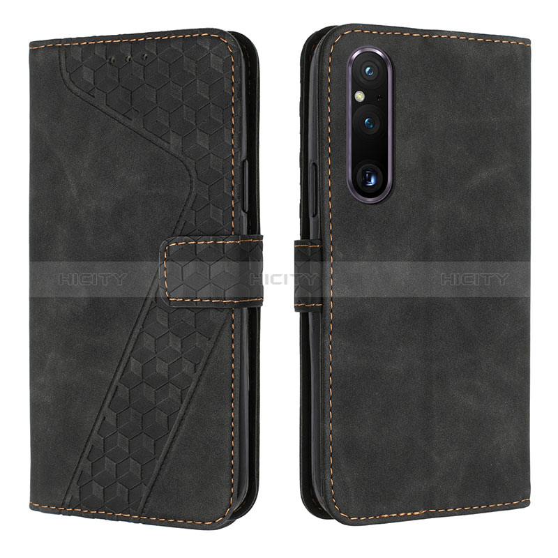 Coque Portefeuille Livre Cuir Etui Clapet H04X pour Sony Xperia 1 V Noir Plus