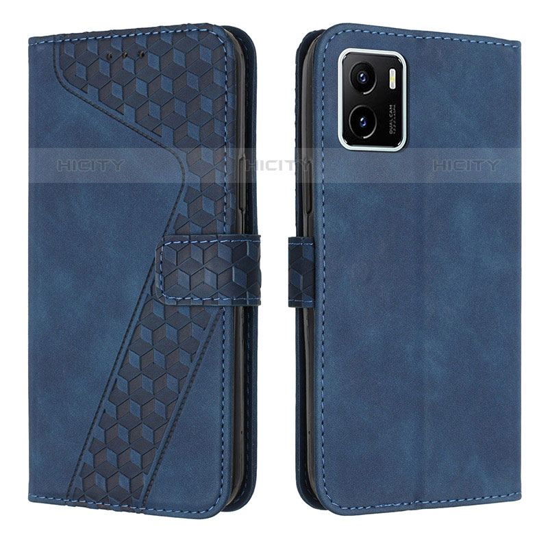 Coque Portefeuille Livre Cuir Etui Clapet H04X pour Vivo iQOO U5x Bleu Plus