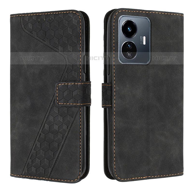 Coque Portefeuille Livre Cuir Etui Clapet H04X pour Vivo iQOO Z6 Lite 5G Noir Plus