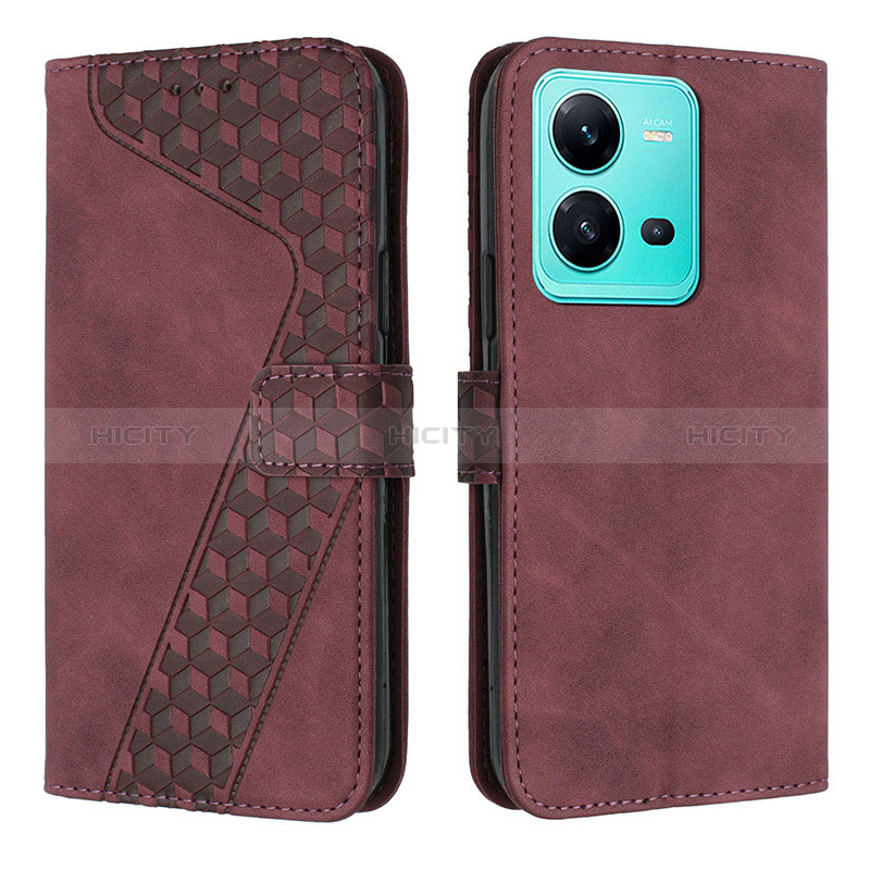 Coque Portefeuille Livre Cuir Etui Clapet H04X pour Vivo V25 5G Bleu Plus