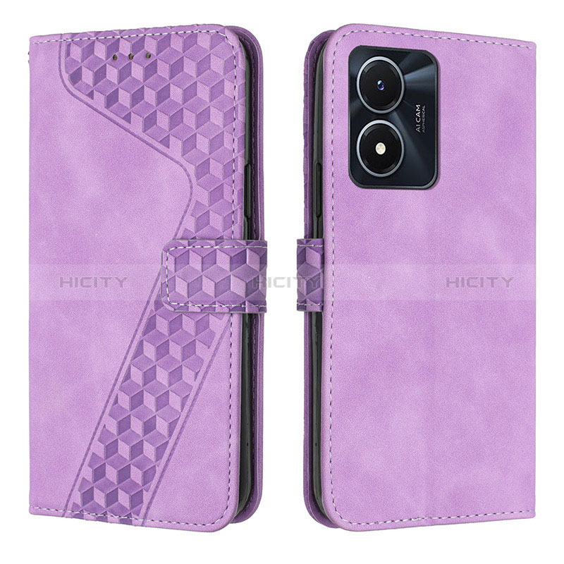 Coque Portefeuille Livre Cuir Etui Clapet H04X pour Vivo Y02S Violet Plus