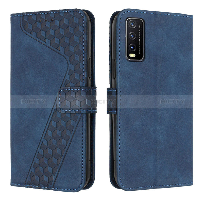 Coque Portefeuille Livre Cuir Etui Clapet H04X pour Vivo Y11s Bleu Plus