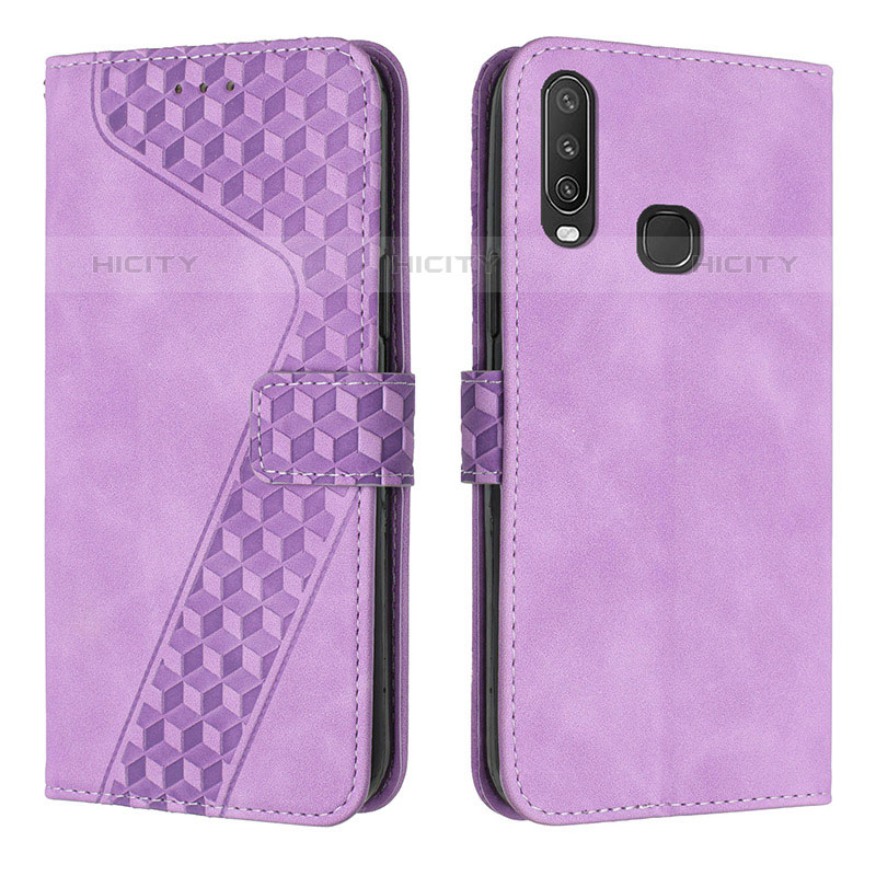 Coque Portefeuille Livre Cuir Etui Clapet H04X pour Vivo Y12 Violet Plus