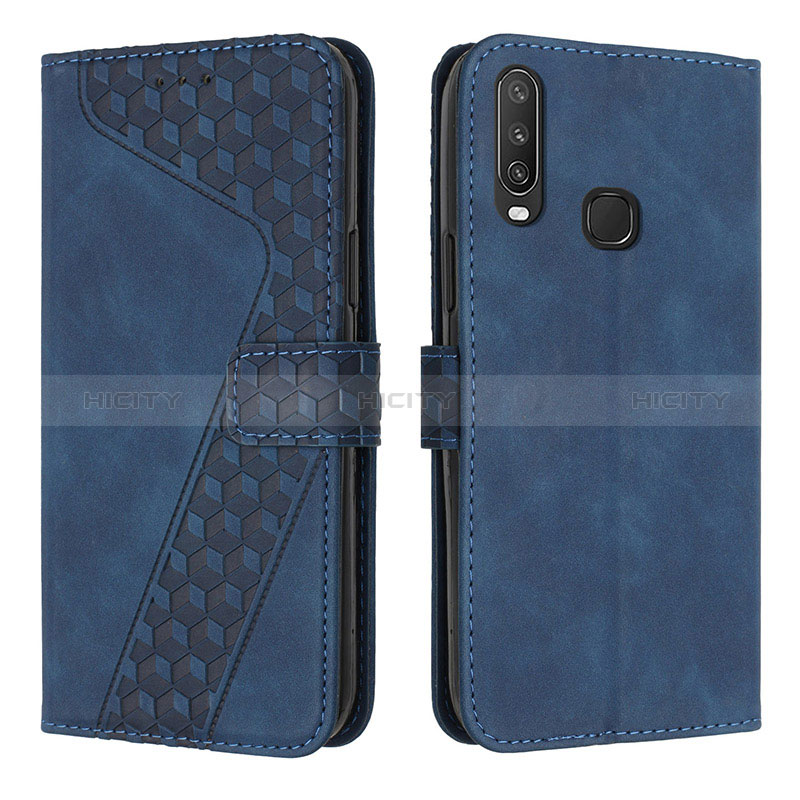 Coque Portefeuille Livre Cuir Etui Clapet H04X pour Vivo Y3s Bleu Plus