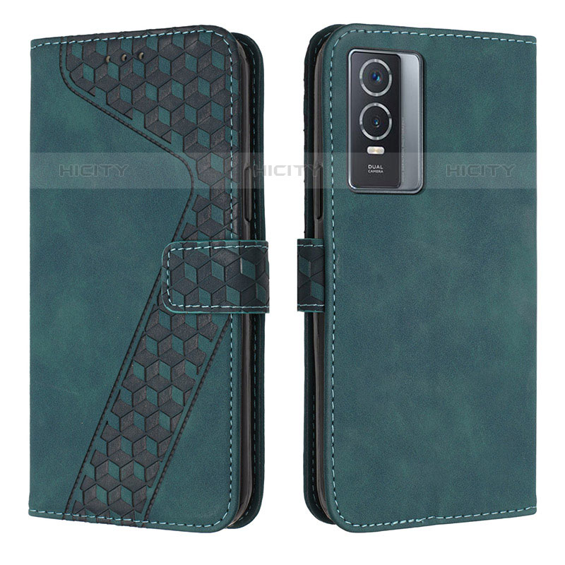 Coque Portefeuille Livre Cuir Etui Clapet H04X pour Vivo Y74s 5G Vert Plus