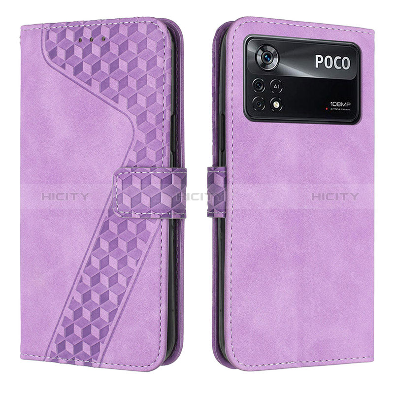 Coque Portefeuille Livre Cuir Etui Clapet H04X pour Xiaomi Poco X4 Pro 5G Violet Plus