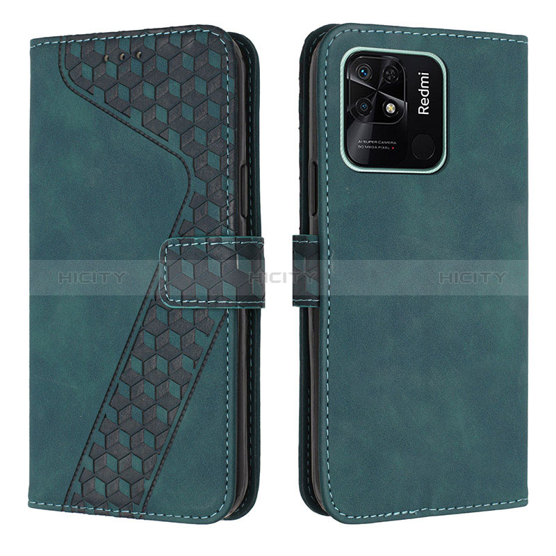 Coque Portefeuille Livre Cuir Etui Clapet H04X pour Xiaomi Redmi 10 India Vert Plus